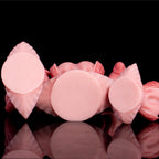 Oieffur Fissure Fantasy Stroker petal-folded platinum silicone dildo, penetrable fantasy toy for adult pleasure.