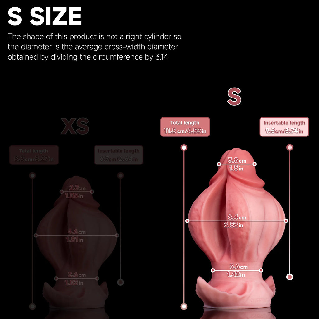 Oieffur Fissure Fantasy Stroker petal-folded platinum silicone fantasy dildo on a white background.