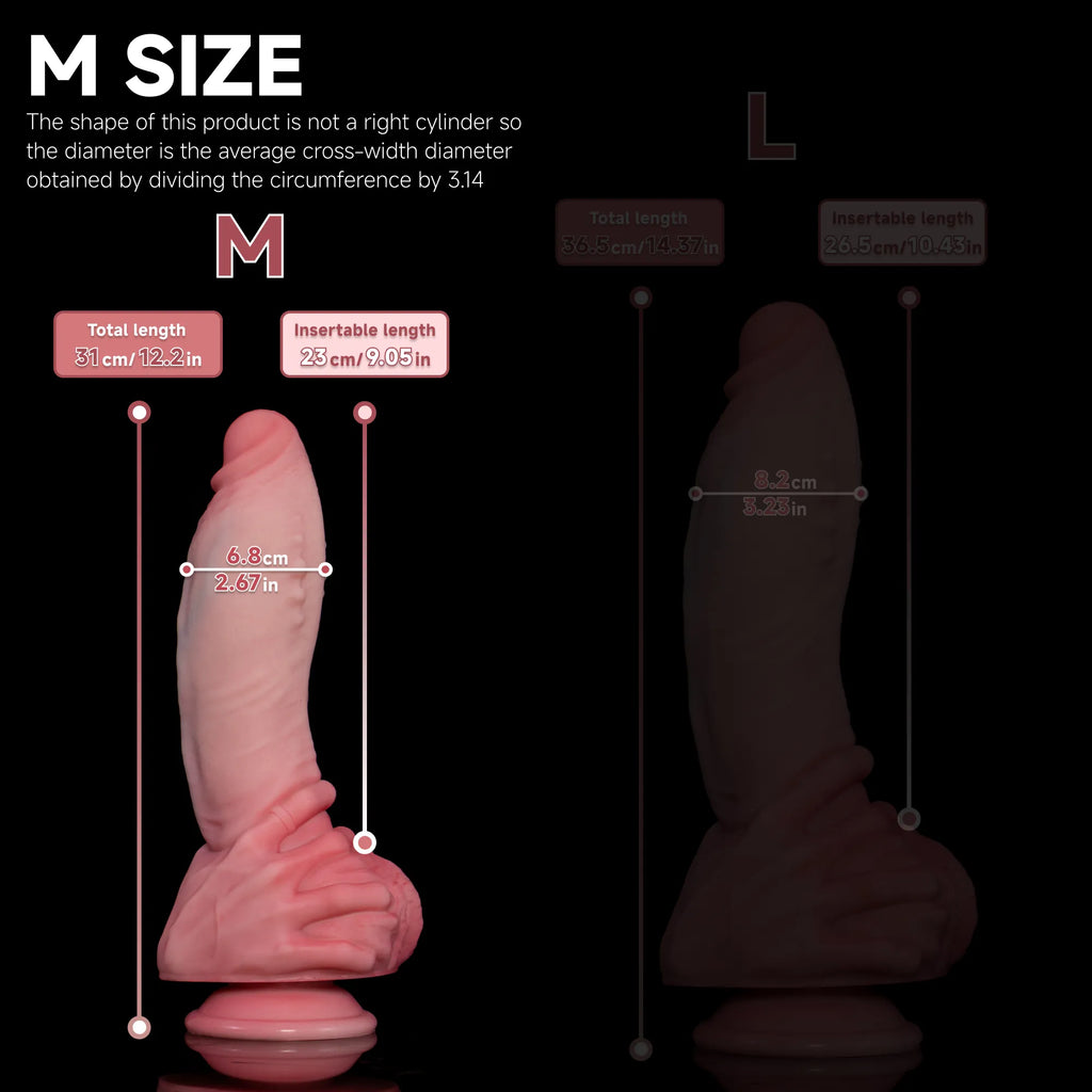 Realistic Hot Surge Fantasy dildo with dual-layer design by Oieffur, featuring lifelike details and smooth surface.