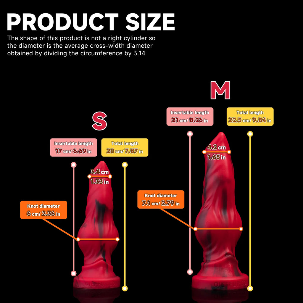 Firewolf silicone dildo by Oieffur, depicting a wolf and dog design with sculpted detail for adult use.