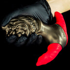 Oieffur Milking Fruit II anal plug with soft sleeve and hard core, featuring detailed sculpting and vibrant colors.