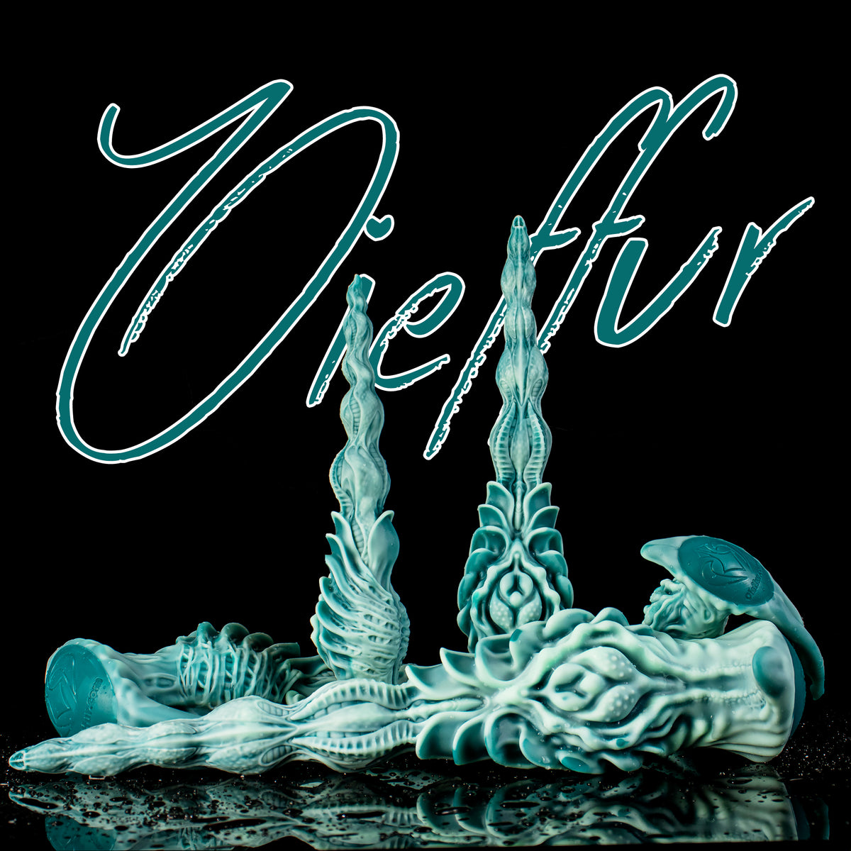Oieffur Winding Fantasy Dildo with sculpted beads for pleasure, featuring a detailed, curved design for enhanced stimulation.