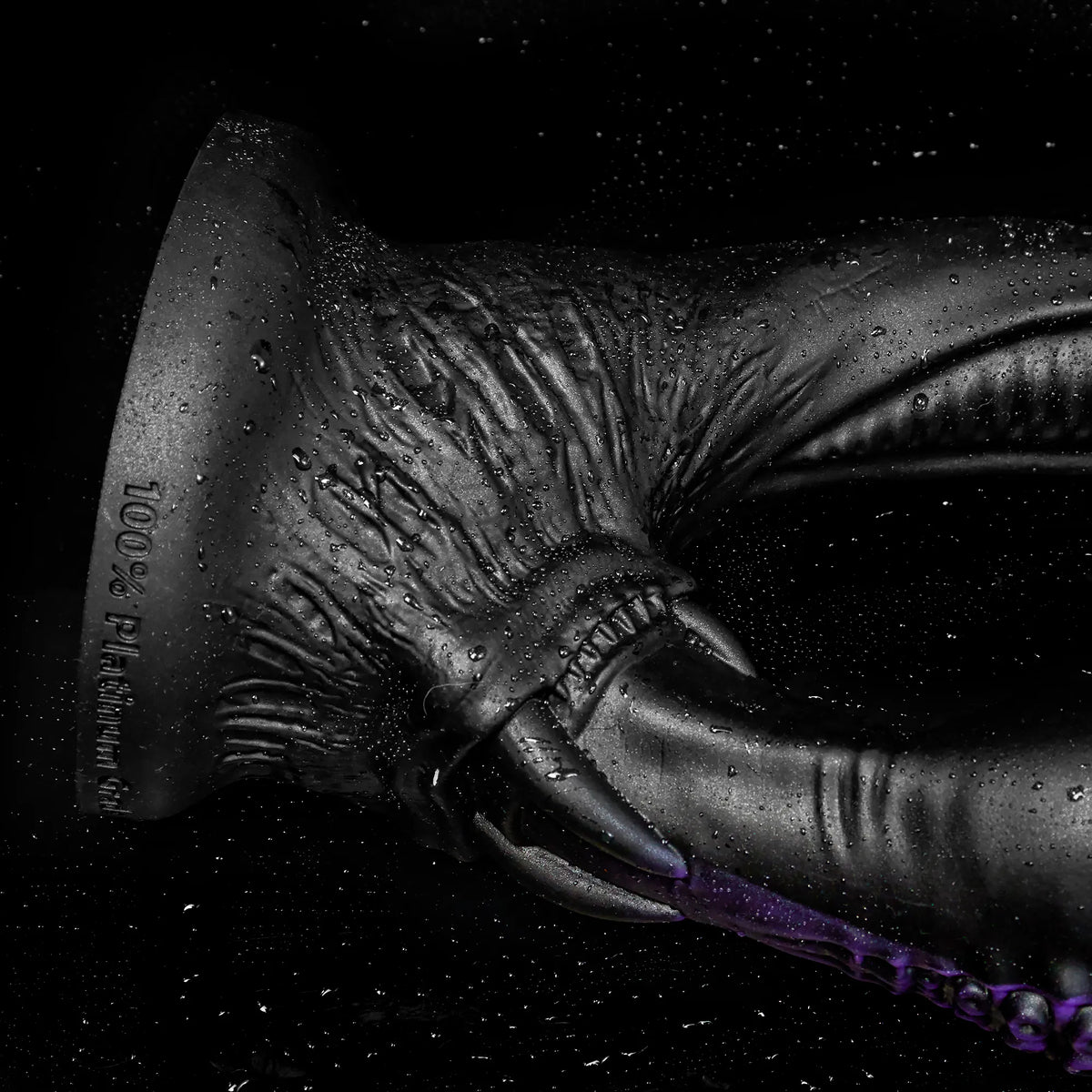 Oieffur Twin Fantasy double-ended dildo with alien tentacle design, platinum silicone material, sculpted surface for intimate pleasure.