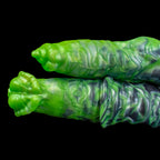 Oieffur Dual Sensation Platinum silicone double-ended dildo with horse and dog forms, fantasy fantasy dildos, detailed and smooth.