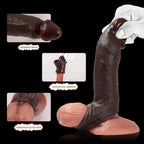 Black Fury platinum silicone sheath with ring, penis extender, and sleeve designed for enhanced sensation and comfort.