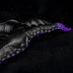 Oieffur Twin Fantasy double-ended dildo with alien tentacle design, featuring sculpted silicone surface and dual insertable ends.