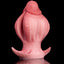 Oieffur Fissure Fantasy Stroker petal-folded platinum silicone dildo, penetrable fantasy toy with intricate surface design.