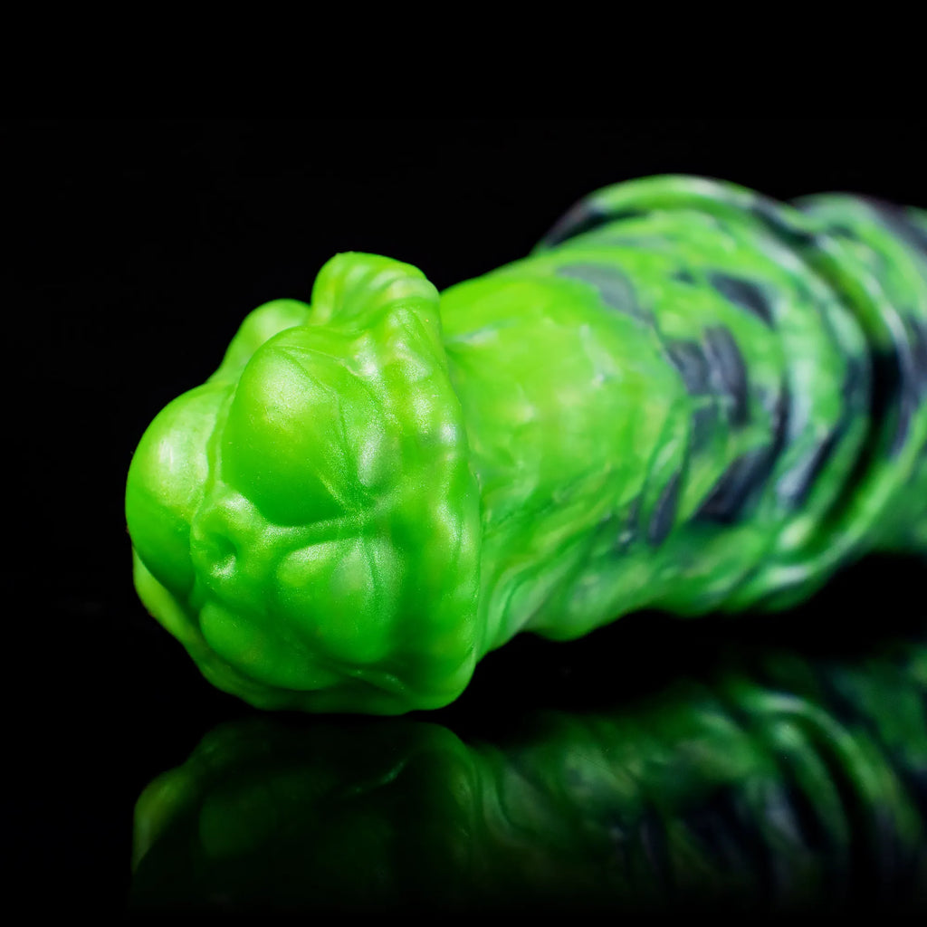 Oieffur Dual Sensation Platinum silicone double-ended dildo featuring horse and dog forms for fantasy pleasure.