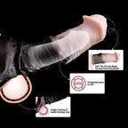 Silicone horse sheath penis extender by Oieffur showing a sculpted, clear penis sleeve with girth and length extension features.