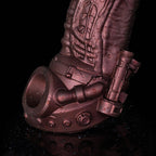Cyberpunk-style male extender sheath by Oieffur, featuring mechanical design for enhanced penis enhancement and sensation.