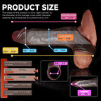 Black Fury platinum silicone sheath with ring, penis extender sleeve from Oieffur, designed to enhance size and sensation.
