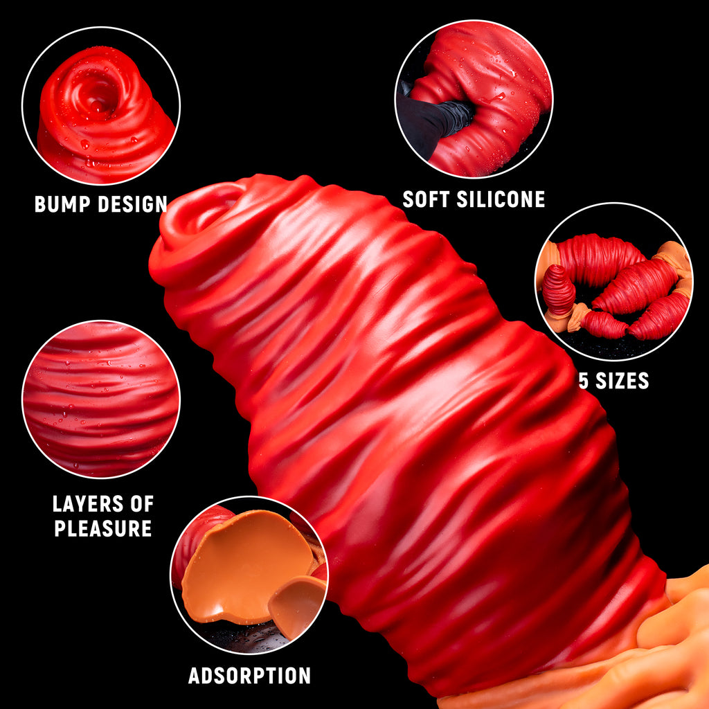 Oieffur Fantasy Dildo Mirror Anal Plug, platinum silicone piece designed to mimic anal prolapse with sculpted detailing and shape.
