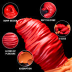 Oieffur Fantasy Dildo Mirror Anal Plug, platinum silicone piece designed to mimic anal prolapse with sculpted detailing and shape.