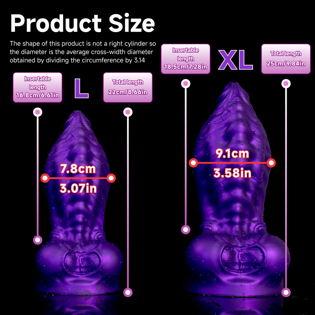 Oieffur Skyline Challenger Platinum silicone fantasy dildo with sculpted design and defined shape for adult pleasure.