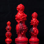 Oieffur Abyssal Depths beaded dildo made of platinum silicone, featuring a sculpted design and defined surface.