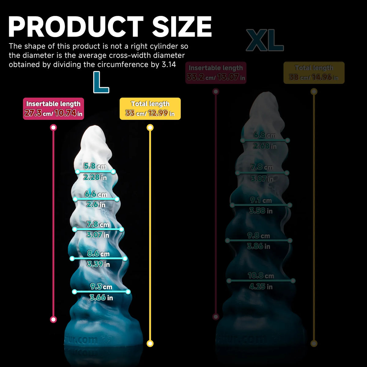 Oieffur Thick Conqueror Platinum silicone dildo with tapered design, fantasy dildo for full sensation, shown on white background.
