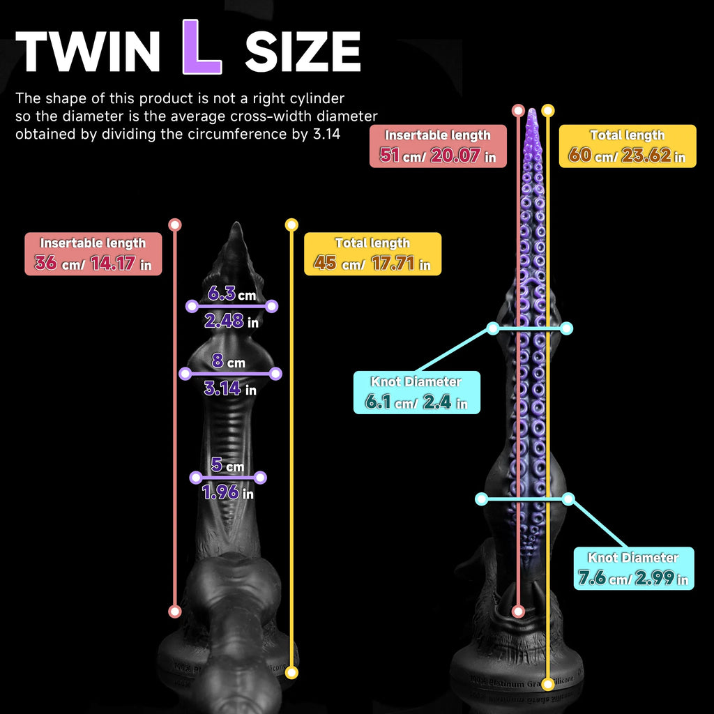 Oieffur Twin Fantasy Double Ended Dildo with alien tentacle design, featuring detailed sculpting and vibrant colors for fantasy pleasure.