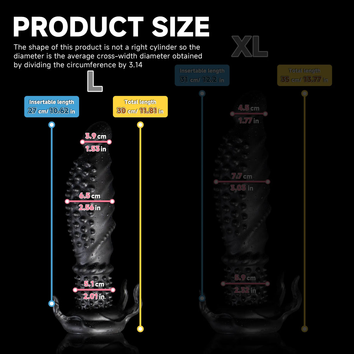 Black Abyss Spiked Dildo by Oieffur, platinum silicone fantasy dildo with sculpted spikes, designed for intense pleasure.