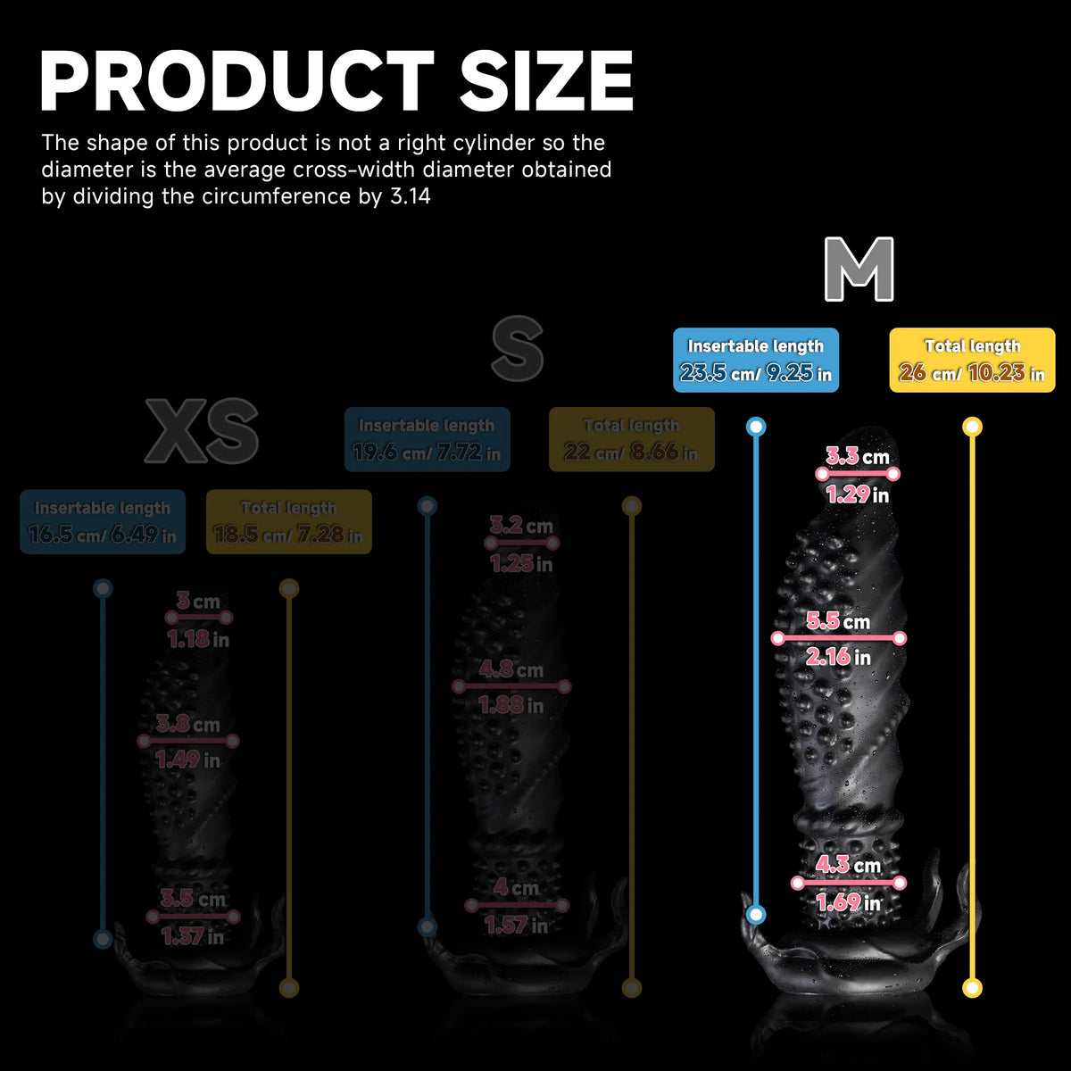 Black platinum silicone Abyss spiked dildo from Oieffur's fantasy dildos collection, featuring a sculpted, spiked design.