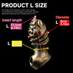Oieffur Milking Fruit II anal plug with soft sleeve and hard core, featuring detailed design and smooth silicone surface.