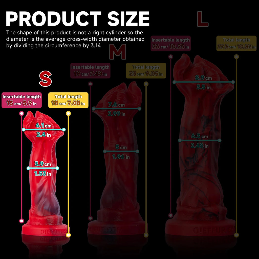 Red Rock Turtle fantasy dildo by Oieffur, high-quality red silicone with turtle and dragon design, sculpted surface.
