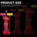 Red Rock Turtle fantasy dildo by Oieffur, high-quality red silicone with turtle and dragon design, sculpted surface.