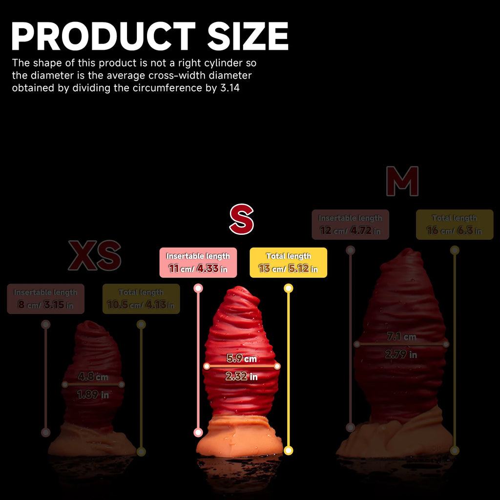 Oieffur Fantasy Dildo mirror anal plug designed to mimic anal prolapse, showcasing sculpted shape and defined detailing.
