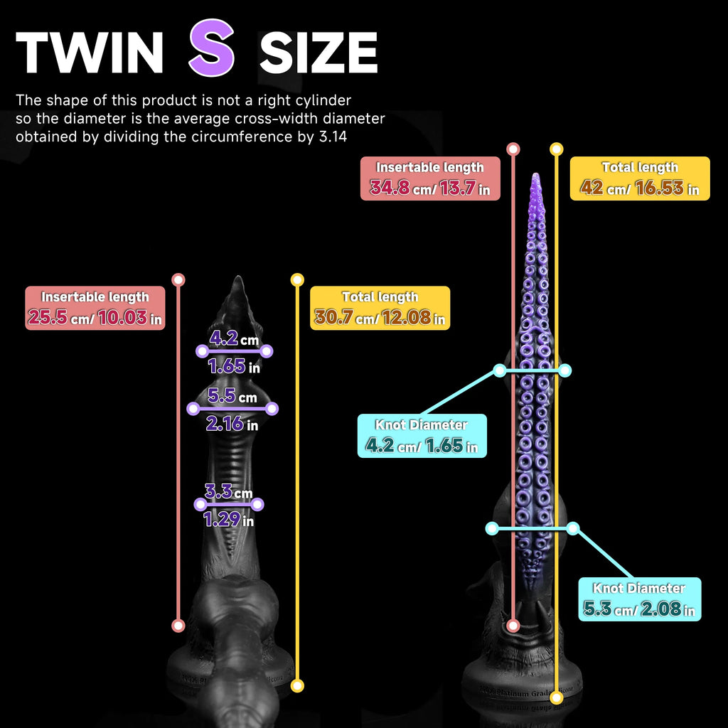 Oieffur Twin Fantasy double-ended dildo with alien tentacle design, featuring sculpted silicone for adult pleasure.
