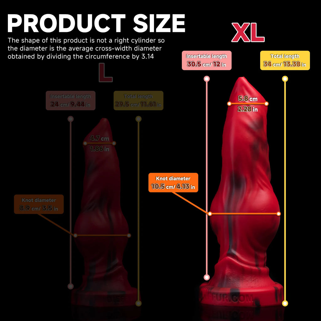 Firewolf wolf and dog silicone dildo by Oieffur, XL size, detailed wolf head and sculpted body for detailed sensation.
