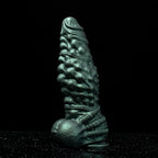 Oieffur Nexus Node Monster Toy fantasy dildo with alien-inspired sculpting, platinum silicone material, showcasing detailed surface design.