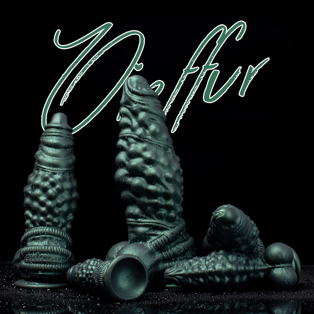 Nexus Node Monster Toy by Oieffur, fantasy dildo with alien-inspired sculpting in platinum silicone, detailed design visible in the image.