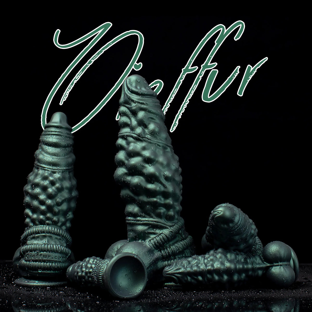 Nexus Node Monster Toy by Oieffur, fantasy dildo with alien-inspired sculpting in platinum silicone, detailed design visible in the image.