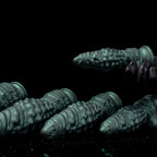 Oieffur Nexus Node Monster Toy fantasy dildo with alien-inspired sculpting in platinum silicone, detailed surface design and sculpted form.