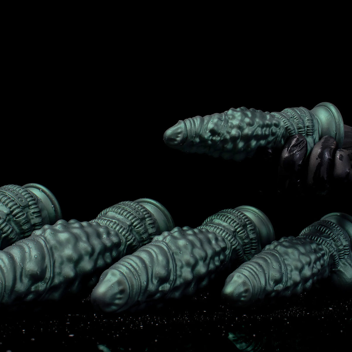 Oieffur Nexus Node Monster Toy fantasy dildo with alien-inspired sculpting in platinum silicone, detailed surface design and sculpted form.