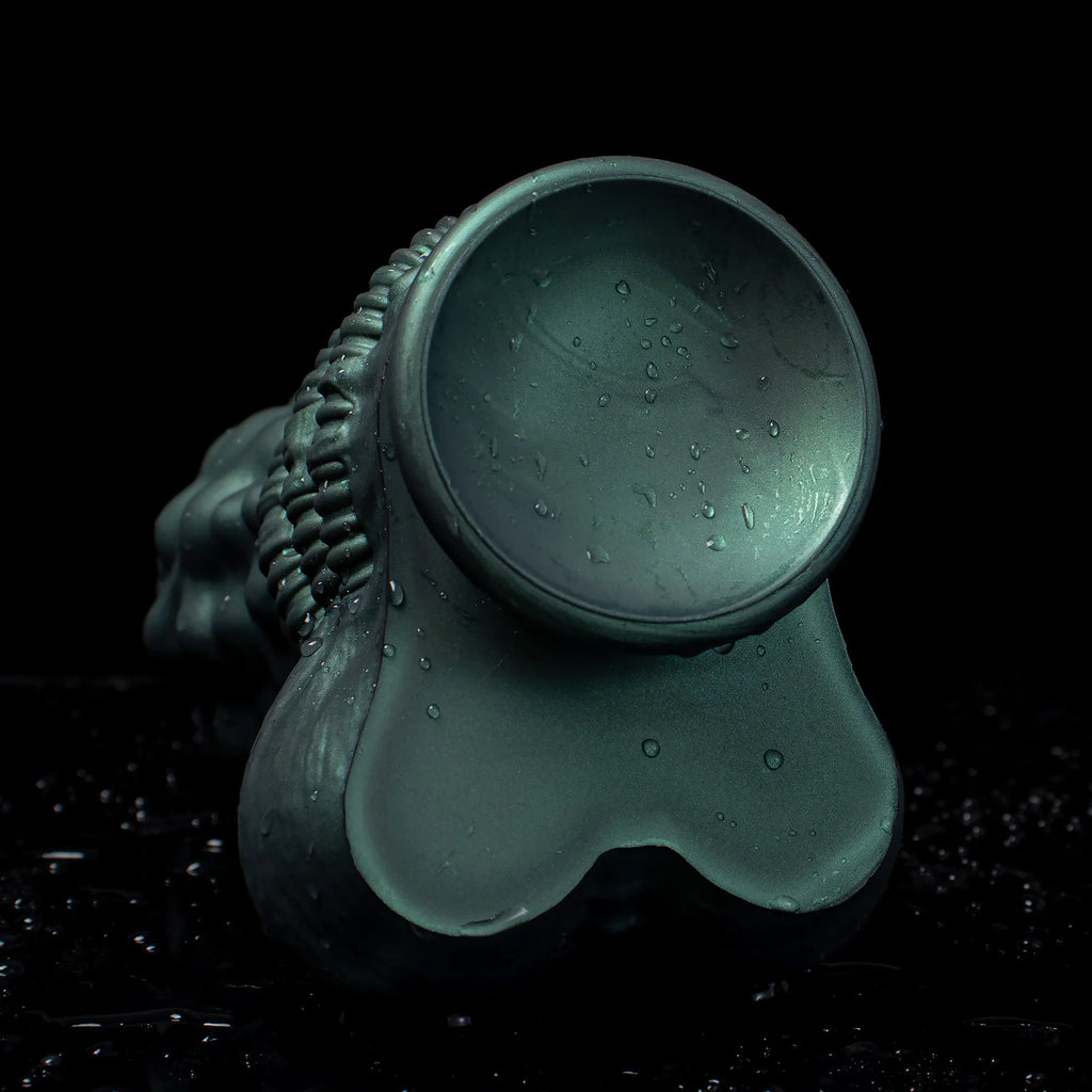 Oieffur Nexus Node Monster Toy with alien-inspired sculpting in platinum silicone, fantasy dildo designed for soft silicone feel and visual appeal.